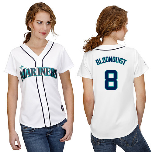 Willie Bloomquist #8 mlb Jersey-Seattle Mariners Women's Authentic Home White Cool Base Baseball Jersey